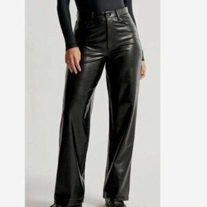 Abercrombie & Fitch Curve Love Leather 90s Straight Ultra High Rise Pant 27/4XS
